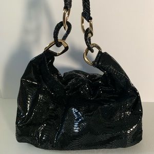 Michael Kors Black Reptile Print Hobo Bag